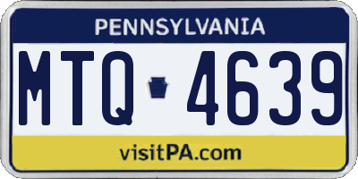 PA license plate MTQ4639