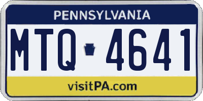 PA license plate MTQ4641