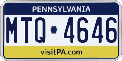 PA license plate MTQ4646
