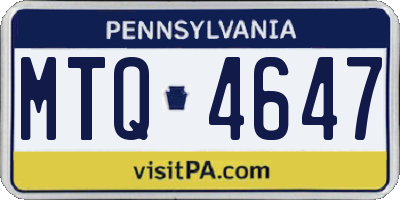 PA license plate MTQ4647