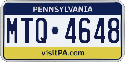 PA license plate MTQ4648