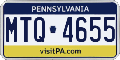 PA license plate MTQ4655