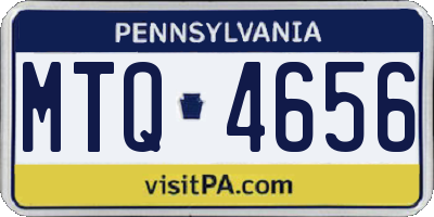 PA license plate MTQ4656