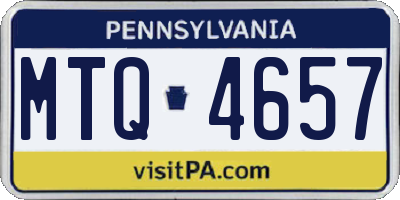PA license plate MTQ4657
