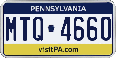 PA license plate MTQ4660