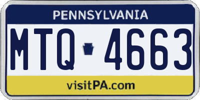 PA license plate MTQ4663
