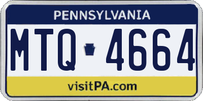PA license plate MTQ4664