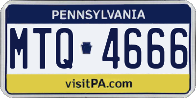 PA license plate MTQ4666