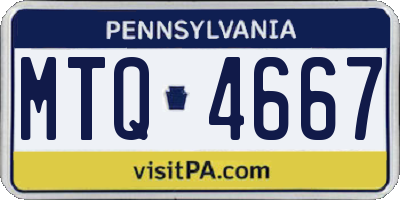PA license plate MTQ4667