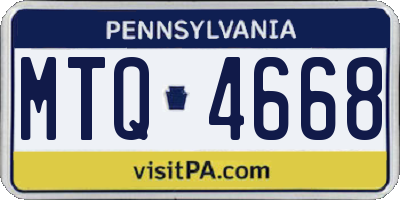 PA license plate MTQ4668