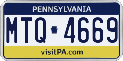 PA license plate MTQ4669