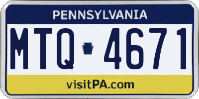 PA license plate MTQ4671