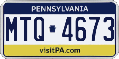 PA license plate MTQ4673