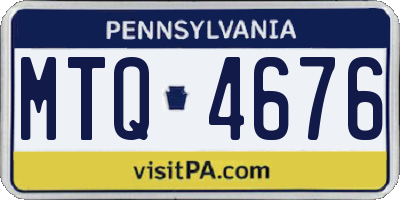 PA license plate MTQ4676