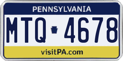 PA license plate MTQ4678