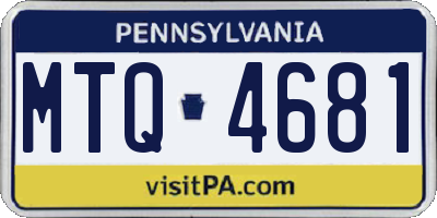 PA license plate MTQ4681