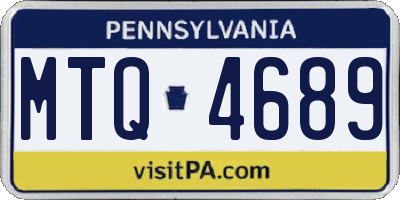 PA license plate MTQ4689
