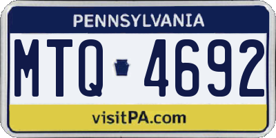 PA license plate MTQ4692