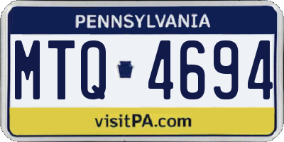 PA license plate MTQ4694