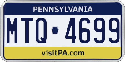 PA license plate MTQ4699