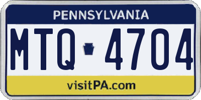 PA license plate MTQ4704