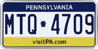 PA license plate MTQ4709
