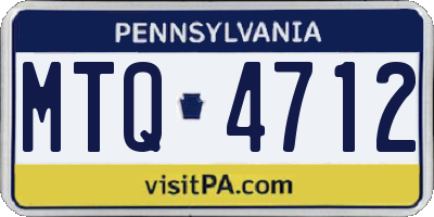 PA license plate MTQ4712