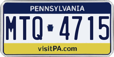 PA license plate MTQ4715