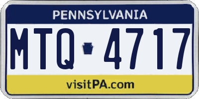 PA license plate MTQ4717