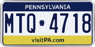 PA license plate MTQ4718