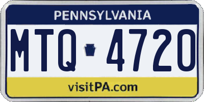 PA license plate MTQ4720