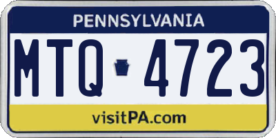 PA license plate MTQ4723