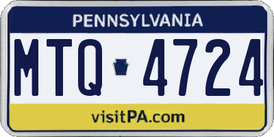 PA license plate MTQ4724
