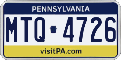 PA license plate MTQ4726