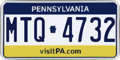 PA license plate MTQ4732