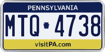 PA license plate MTQ4738