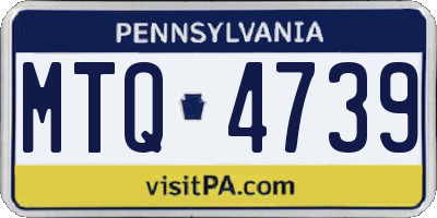 PA license plate MTQ4739