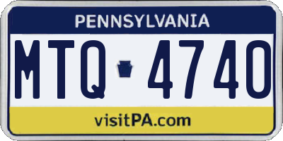 PA license plate MTQ4740