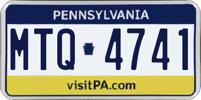 PA license plate MTQ4741