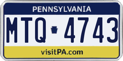 PA license plate MTQ4743