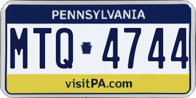 PA license plate MTQ4744