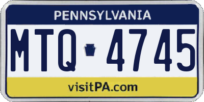 PA license plate MTQ4745