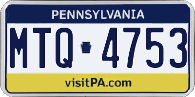 PA license plate MTQ4753