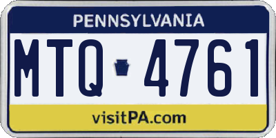 PA license plate MTQ4761