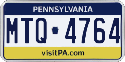 PA license plate MTQ4764