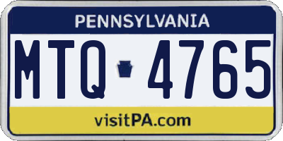 PA license plate MTQ4765