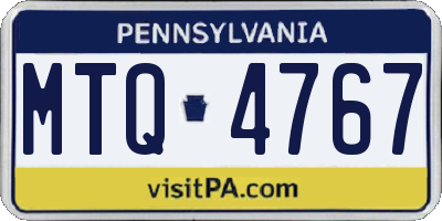 PA license plate MTQ4767