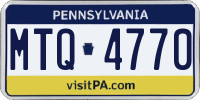 PA license plate MTQ4770