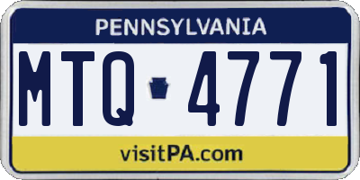 PA license plate MTQ4771