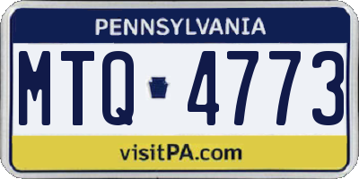 PA license plate MTQ4773